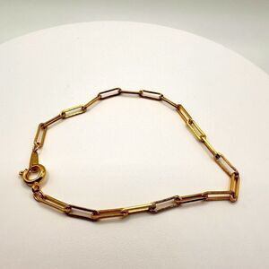 SALE! ESTATE PIECE! 23k GP stamped yellow gold link bracelet!